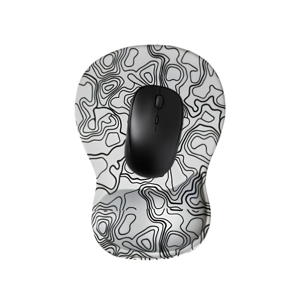 TopoWave dijital baskılı bilek destekli mouse pad