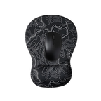 TopoWave topografik desenli bilek destekli mouse pad, siyah