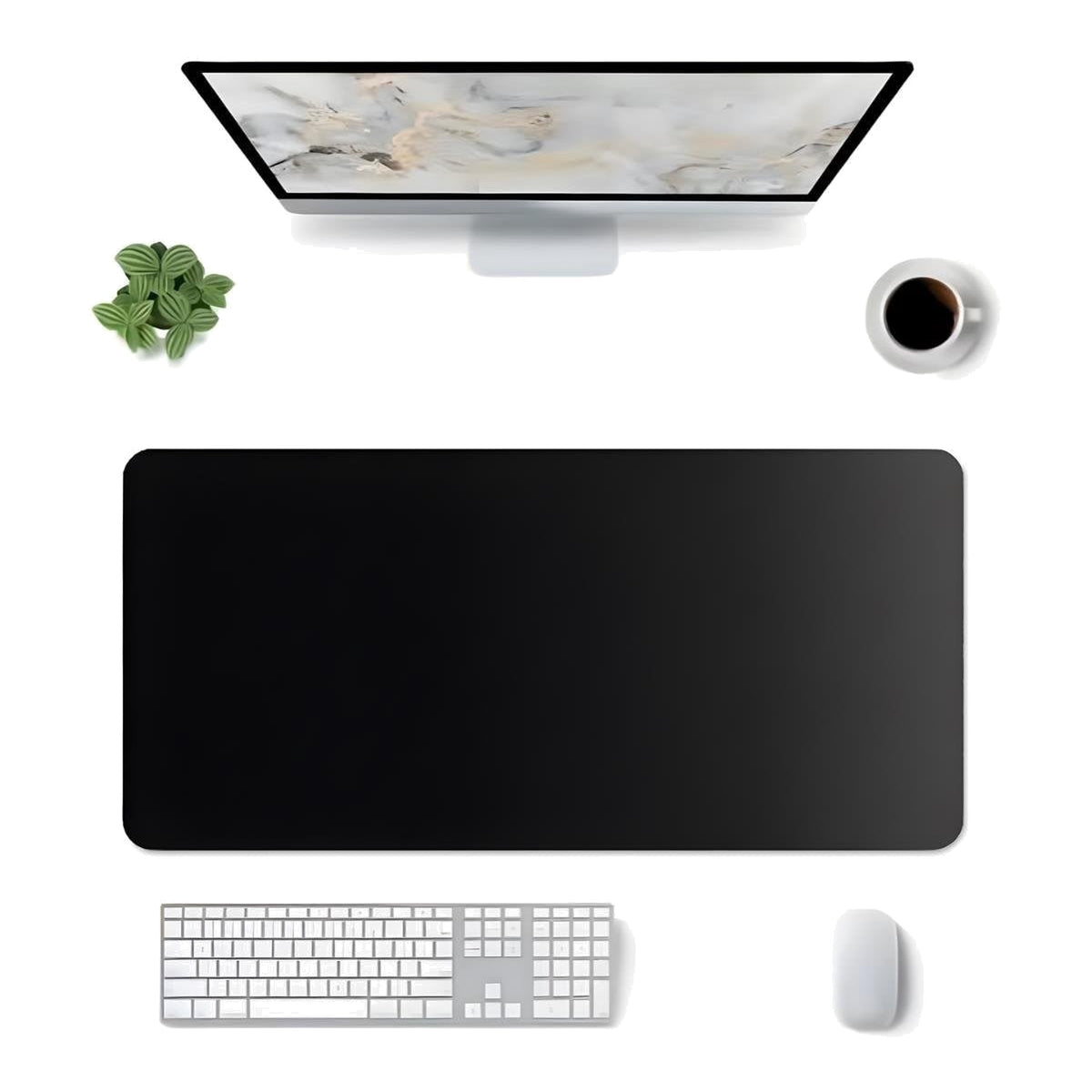 Siyah oyuncu mouse pad – masa üstü kullanım görünümü