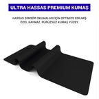 Siyah oyuncu mouse pad – premium kumaş yüzey