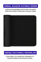 Çok modelli 90x40 cm gaming mouse pad kauçuk taban detayı