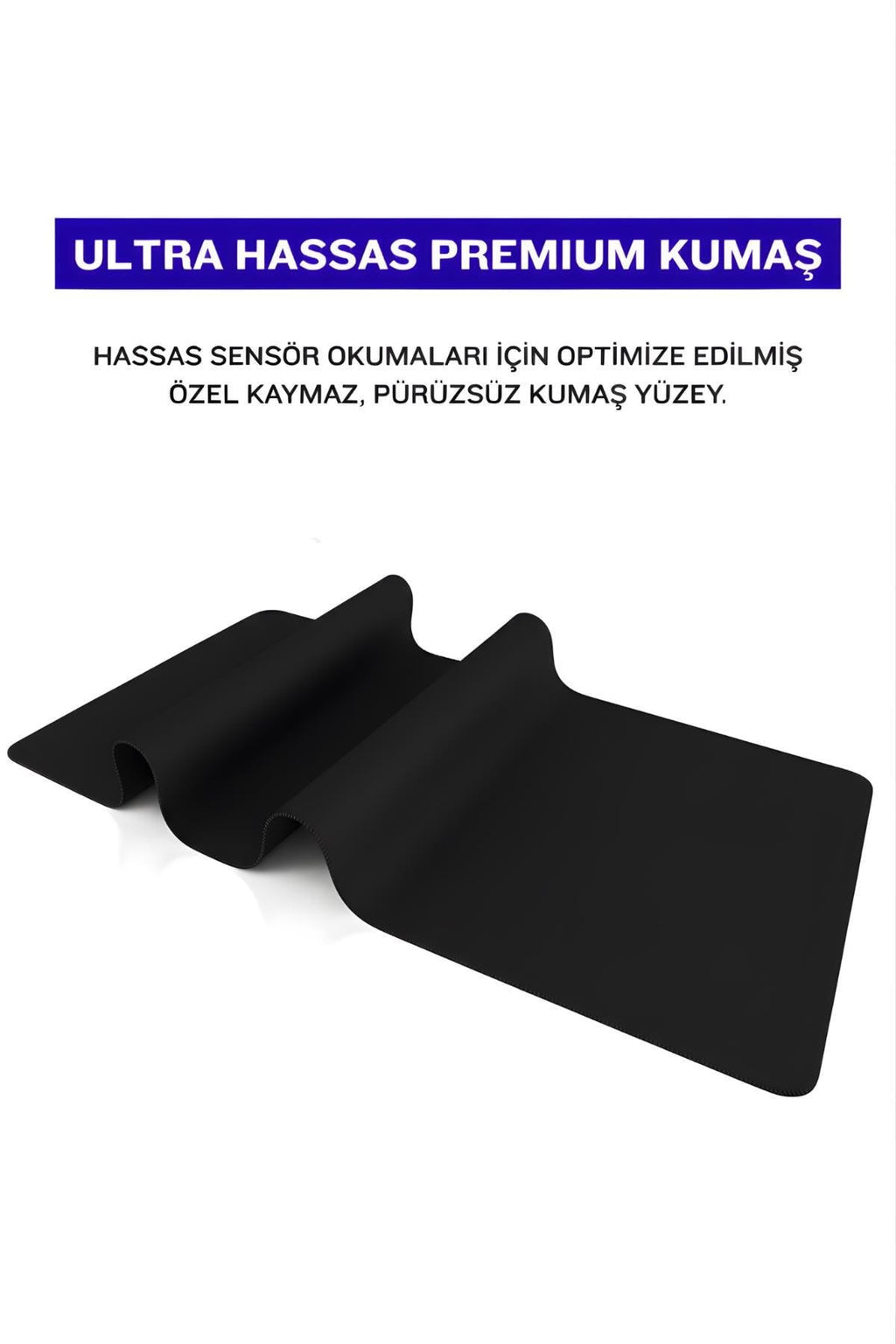 Çok modelli 90x40 cm gaming mouse pad dikişli kenar detayı