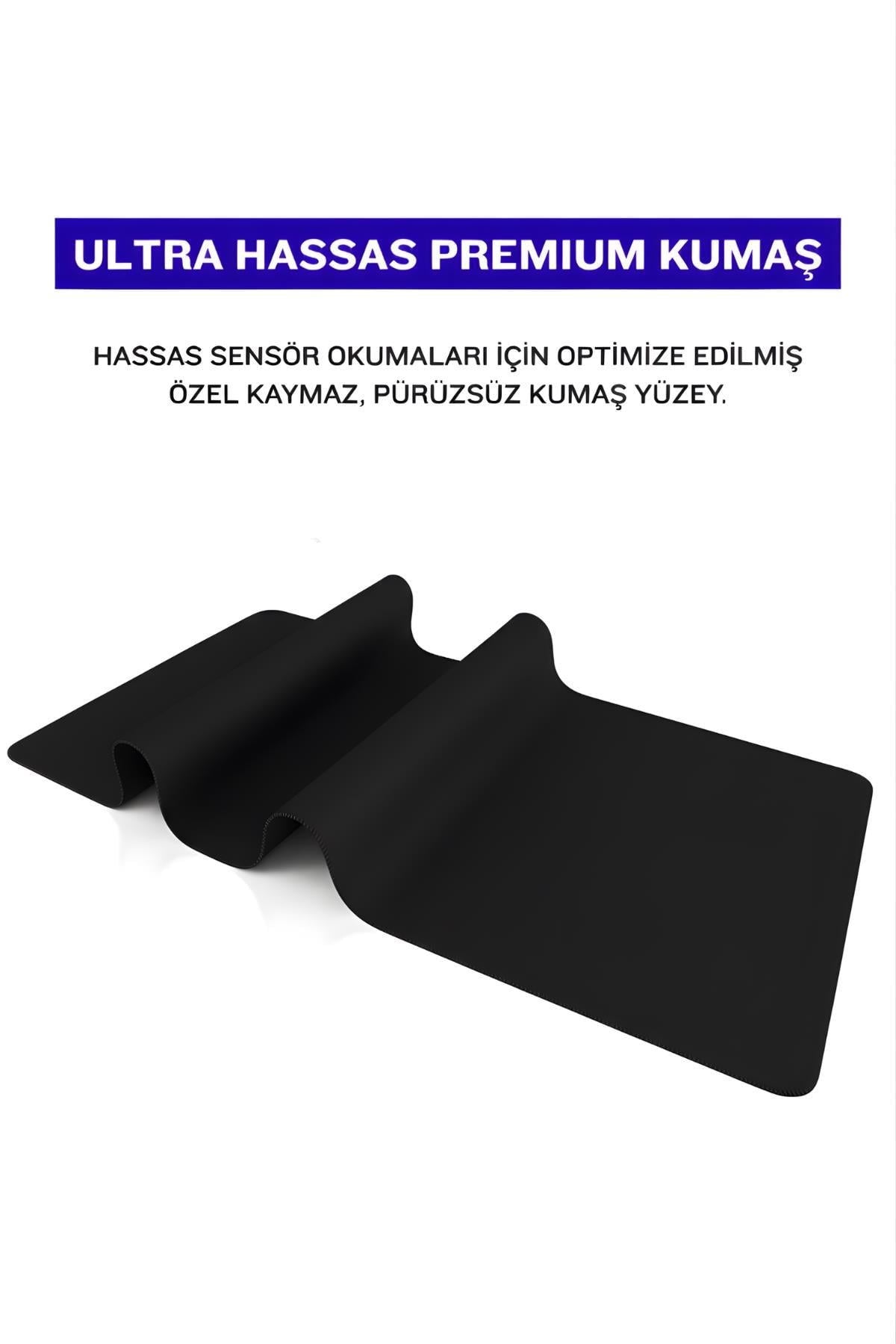 Çok modelli 90x40 cm gaming mouse pad dikişli kenar detayı