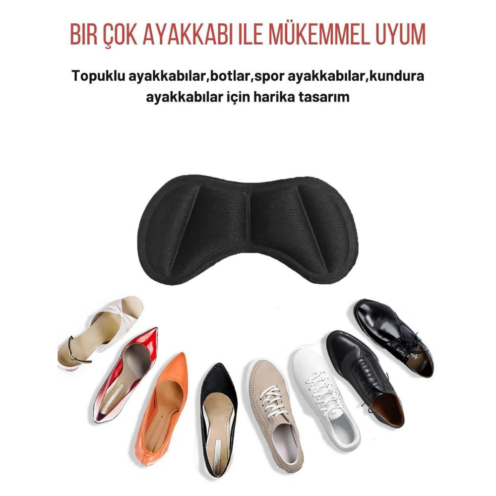 T30 topuk vurma önleyici ped ve ayakkabı daraltma aparatı, siyah — görsel 4