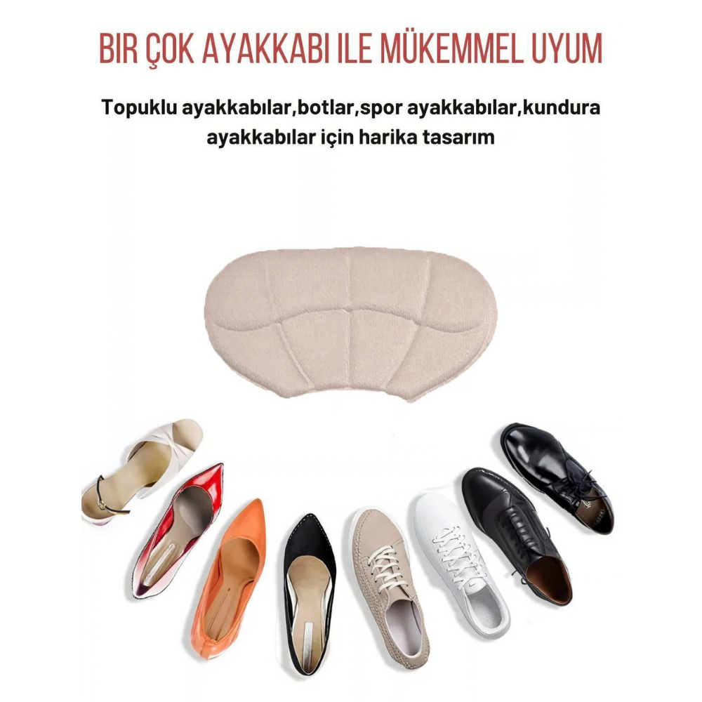 T40 topuk vurma önleyici ped ve ayakkabı daraltma aparatı, bej — görsel 4