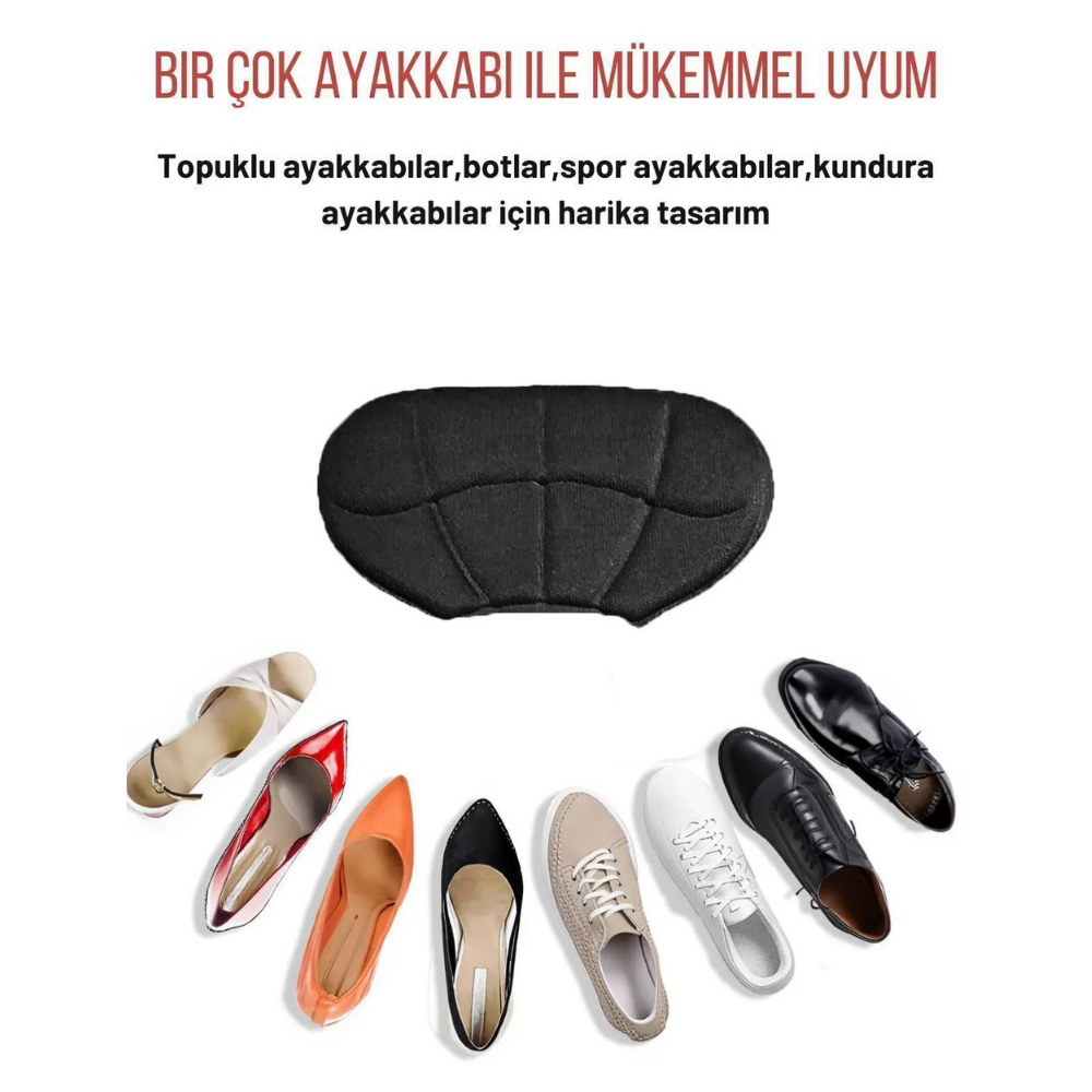 T40 topuk vurma önleyici ped ve ayakkabı daraltma aparatı, siyah — görsel 4