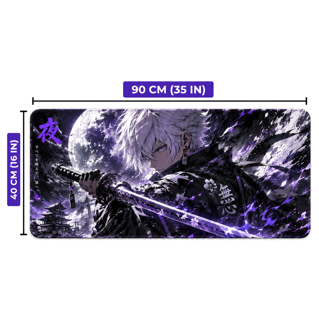 Gece Samurayı 90x40 cm anime oyuncu mouse pad – 90x40 cm ölçü bilgisi