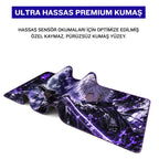 Gece Samurayı anime oyuncu mouse pad – premium kumaş yüzey
