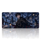 Gotik Kuzgun anime oyuncu mouse pad – beyaz fon düz görünüm