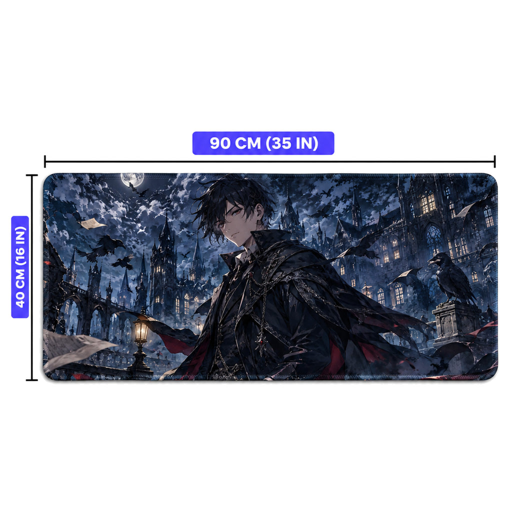 Gotik Kuzgun 90x40 cm anime oyuncu mouse pad – 90x40 cm ölçü bilgisi