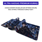 Gotik Kuzgun anime oyuncu mouse pad – premium kumaş yüzey