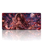 Kitsune Maske anime oyuncu mouse pad – beyaz fon düz görünüm
