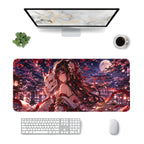 Kitsune Maske anime oyuncu mouse pad – masa üstü kullanım görünümü