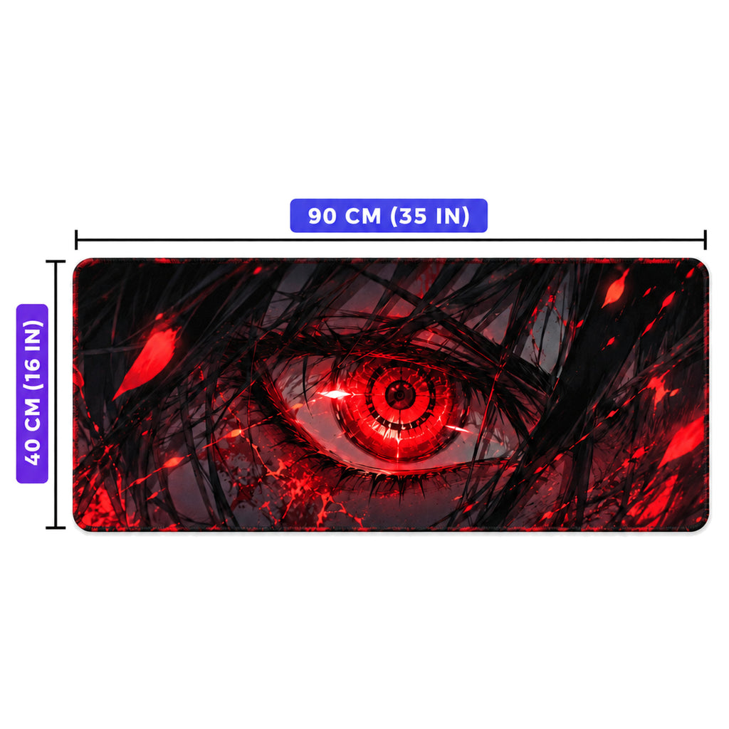Kızıl Göz 90x40 cm anime oyuncu mouse pad – 90x40 cm ölçü bilgisi