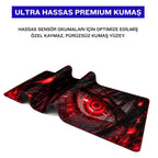 Kızıl Göz anime oyuncu mouse pad – premium kumaş yüzey