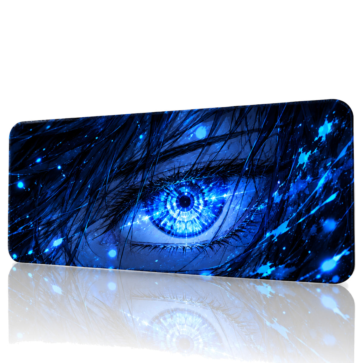 Mavi Göz anime oyuncu mouse pad – beyaz fon önden görünüm