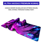 Neon Gözler anime oyuncu mouse pad – premium kumaş yüzey