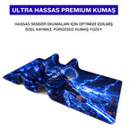 Yıldırım Samuray anime oyuncu mouse pad – premium kumaş yüzey