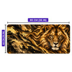 Altın Aslan desenli oyuncu mouse pad ölçüleri: 90 cm x 40 cm (35 x 16 inç)
