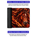 Kızıl Aygır at desenli mouse pad doğal kauçuk kaymaz taban ve dikişli kenar detayı