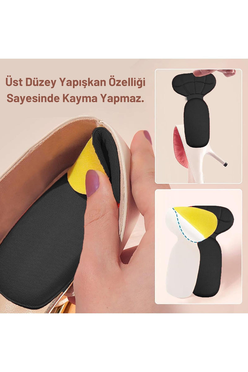 T10 Topuk Vurma Önleyici Ped — Ayakkabı Daraltma Aparatı, Tek Ebat (Siyah)