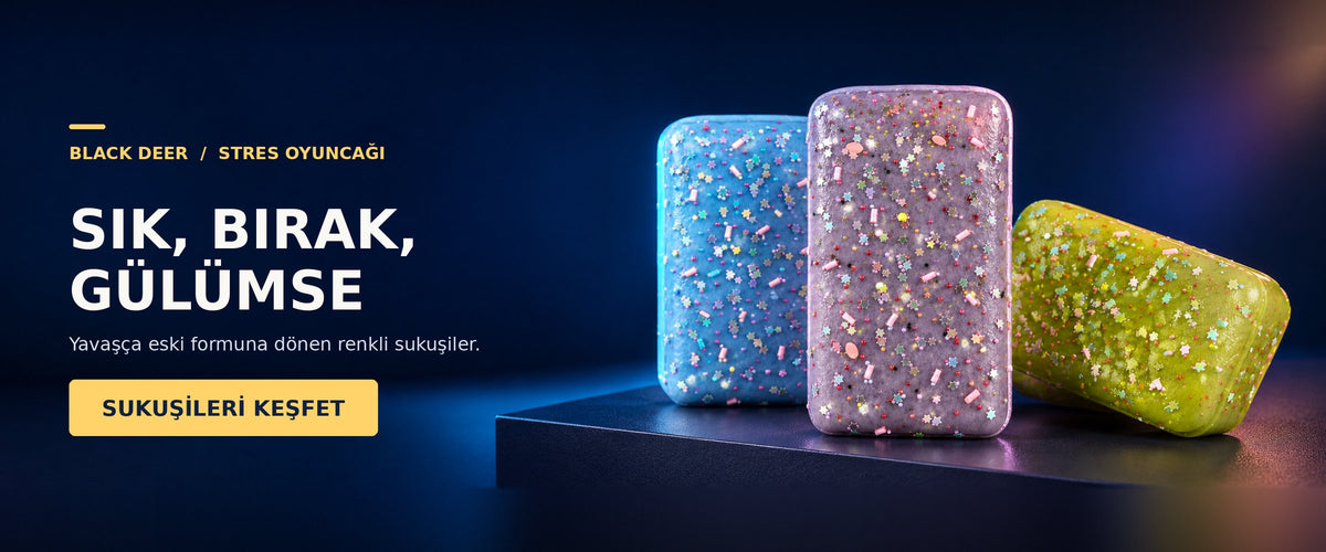 Sık, bırak, gülümse. Yavaşça eski formuna dönen renkli sukuşi stres oyuncakları. Sukuşileri keşfet.