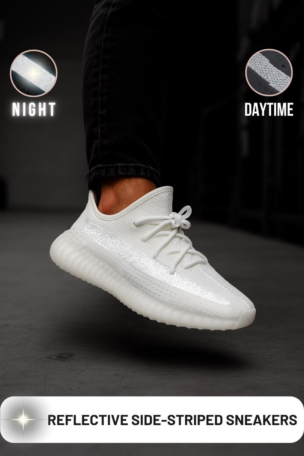 Movement reflektörlü sneaker beyaz