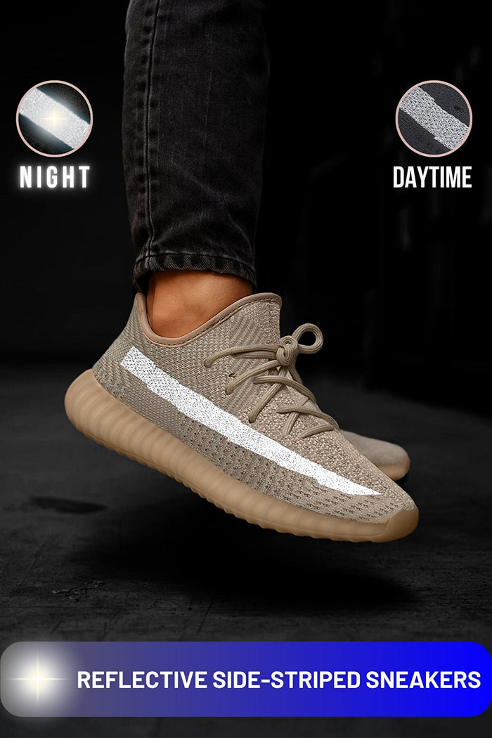 Movement Reflektörlü Sneaker — Hava Alan Mesh Yürüyüş ve Koşu Ayakkabısı (Bej)