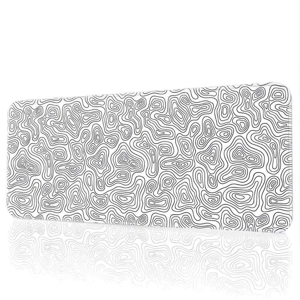 Beyaz Typography oyuncu mouse pad – beyaz fon önden görünüm