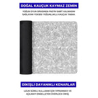 Beyaz Typography oyuncu mouse pad – doğal kauçuk kaymaz taban