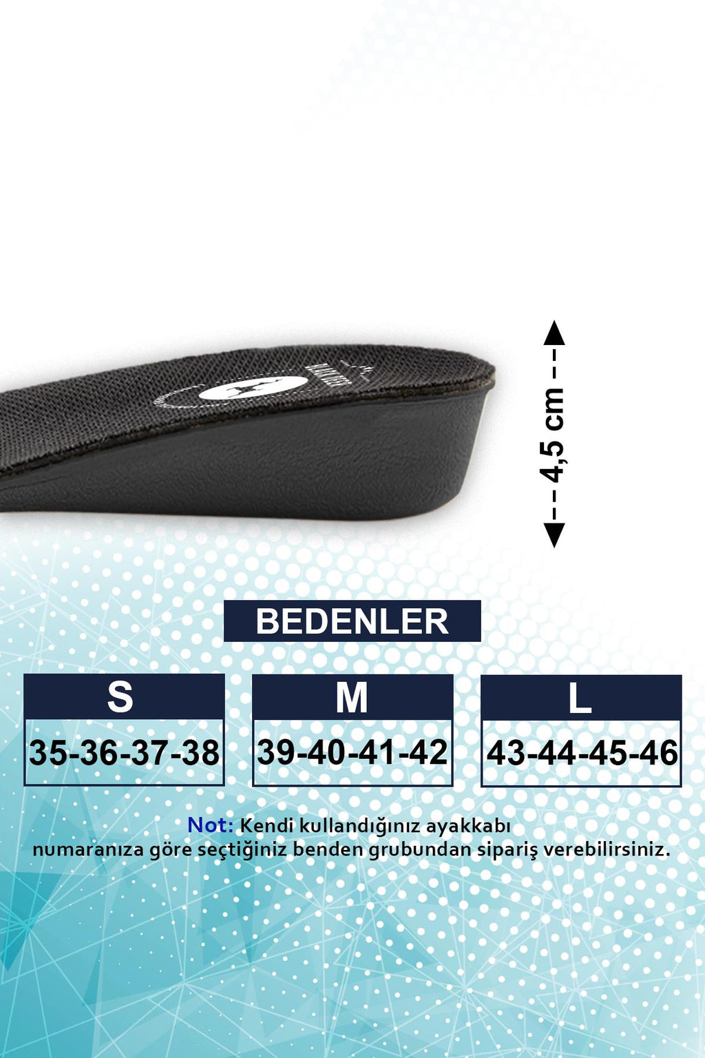 Black Deer 4 cm boy uzatan tabanlık detay görseli