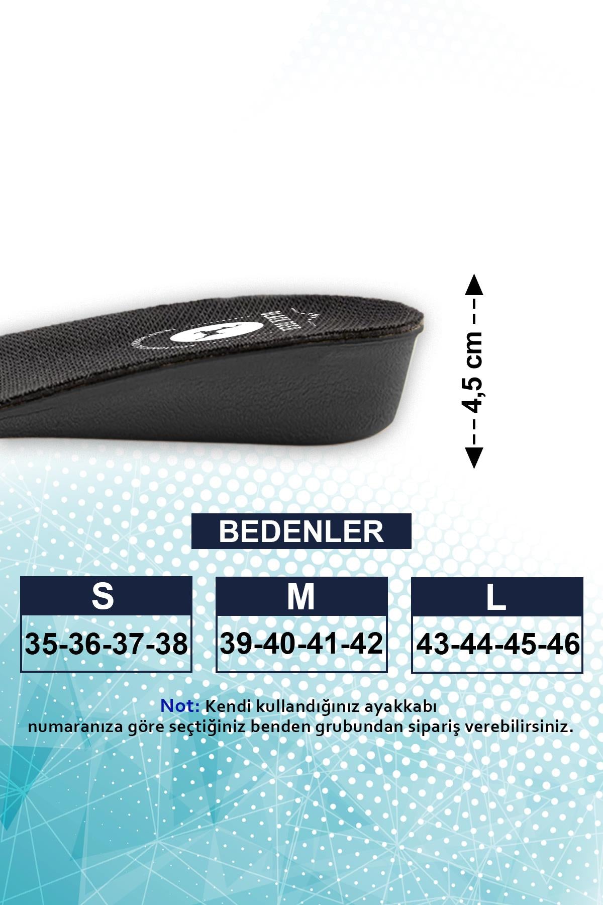 Black Deer 4 cm boy uzatan tabanlık detay görseli