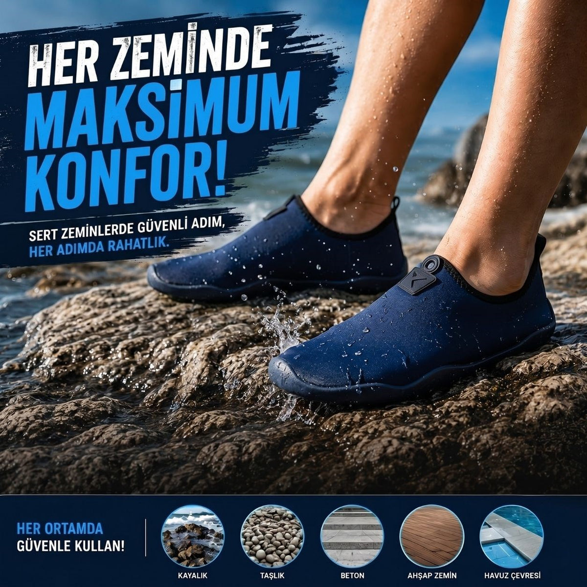 Lab deniz ayakkabısı lacivert taban detayı