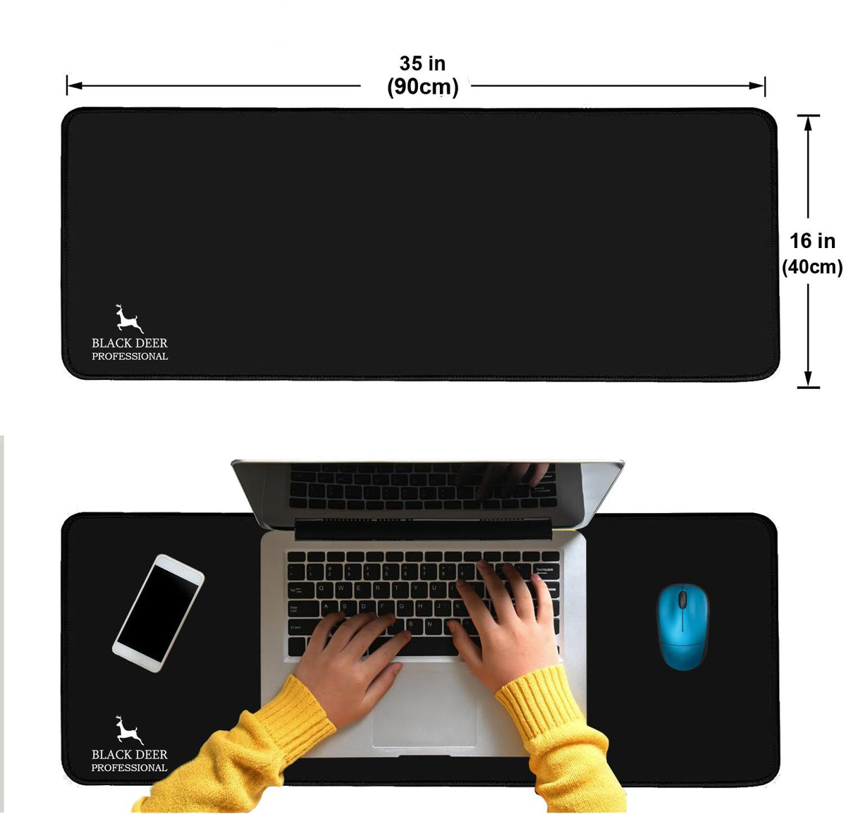 Professional 90x40 cm gaming mouse pad dikişli kenar yakın çekim