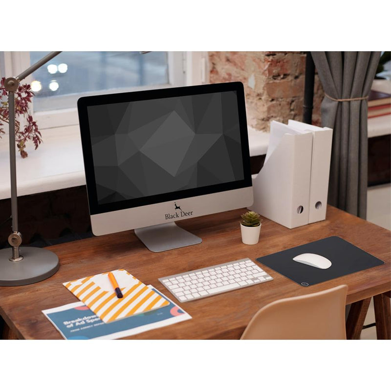 Professional 35x28 cm Siyah Oyuncu Mouse Pad — Orta Boy Mousepad, Düz Kenar, Esnek Kaymaz Taban