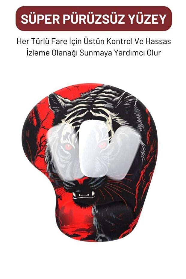 Black Tiger bilek destekli mouse pad ölçü görseli