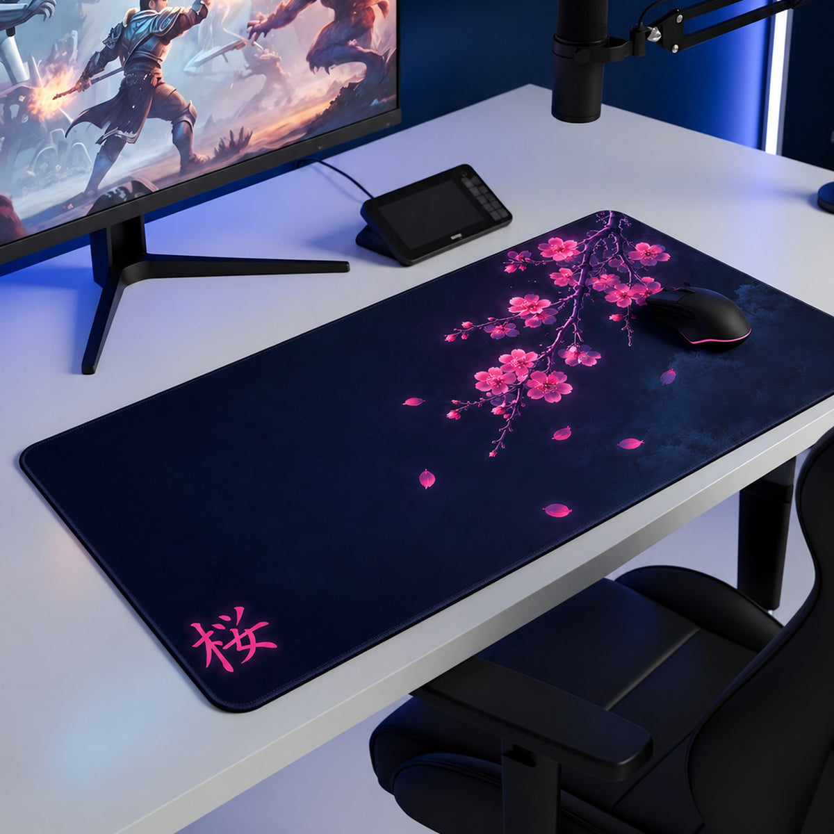 Blossom oyuncu mouse pad – oyun odası kurulumu