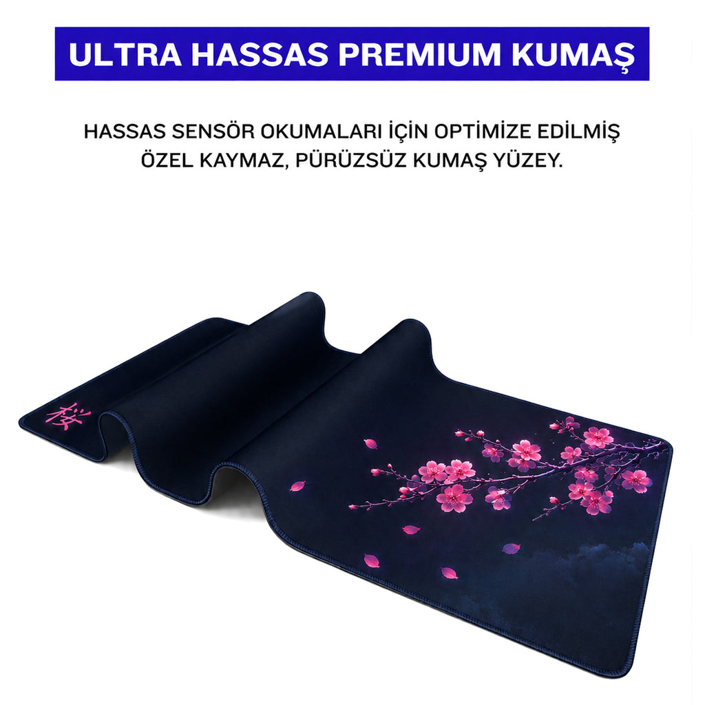 Blossom oyuncu mouse pad – premium kumaş yüzey