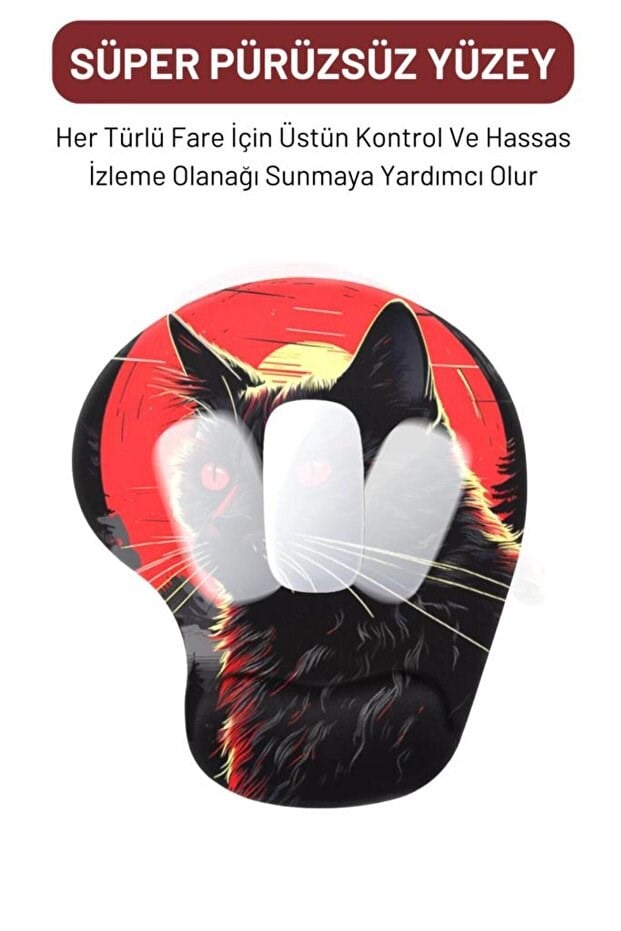 Dark Cat bilek destekli mouse pad kullanım görseli