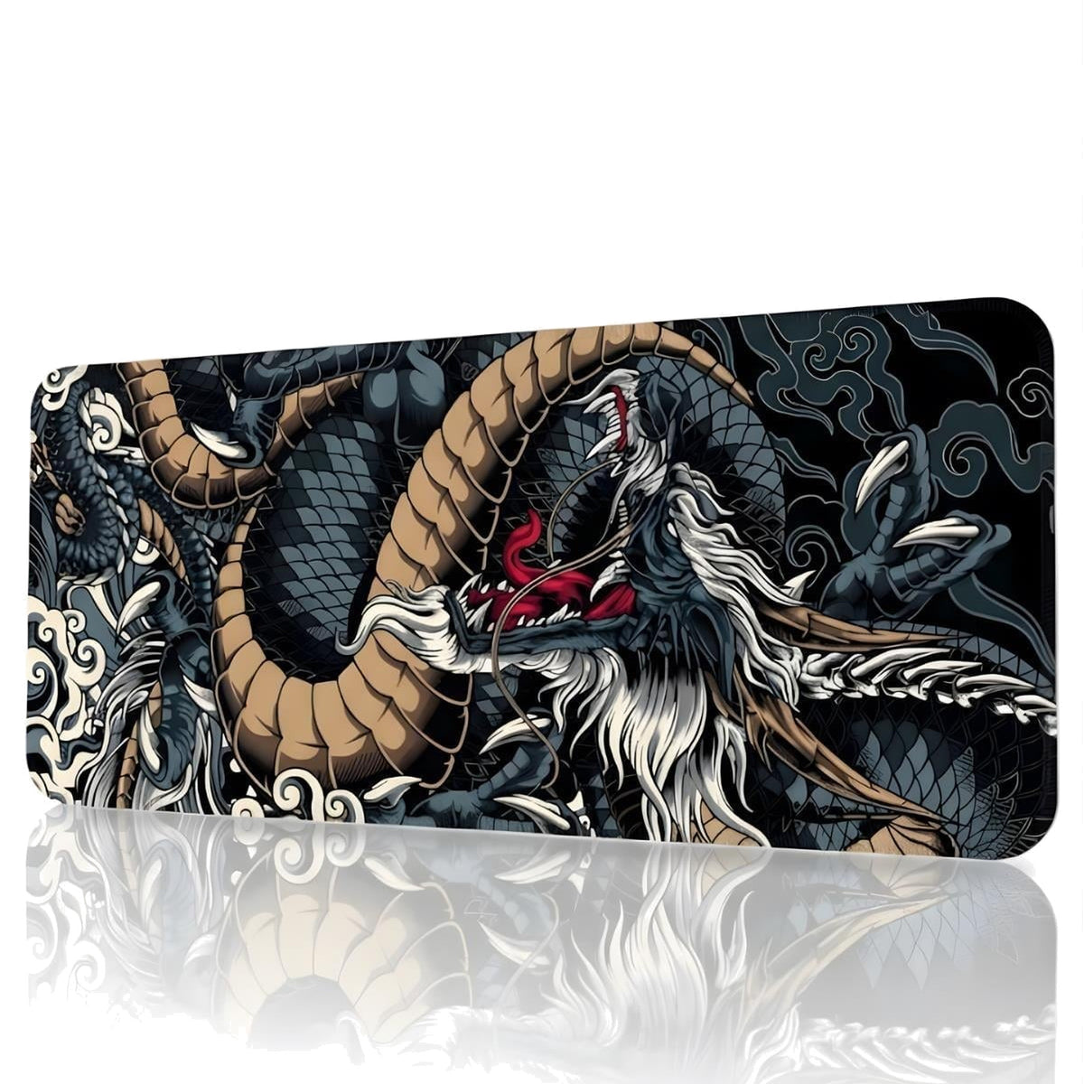 Dragon oyuncu mouse pad – beyaz fon önden görünüm