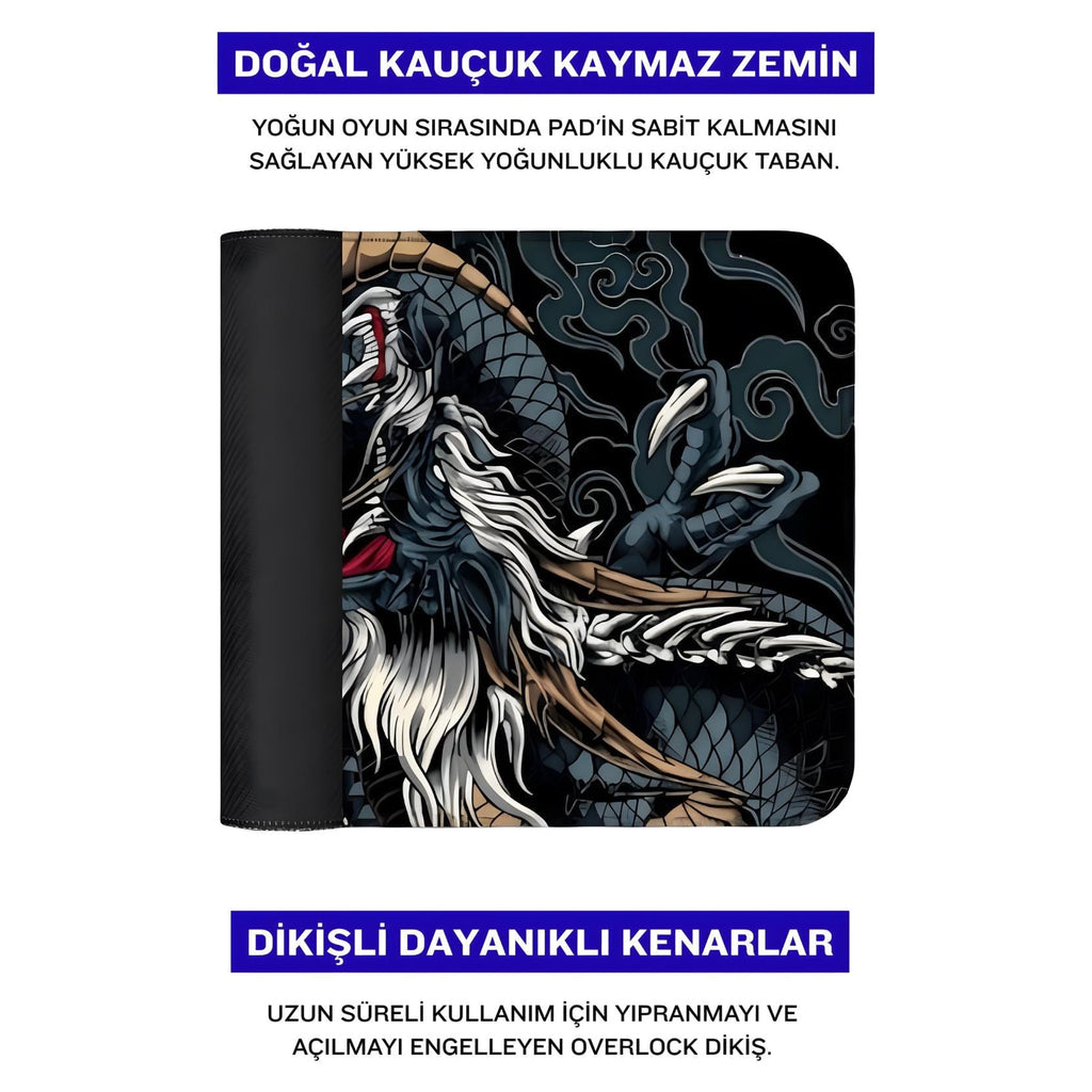 Dragon oyuncu mouse pad – doğal kauçuk kaymaz taban