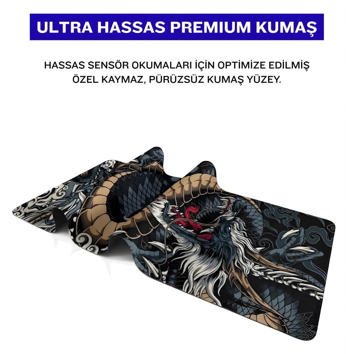Dragon oyuncu mouse pad – premium kumaş yüzey