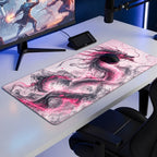 Duman Ejderha Pembe oyuncu mouse pad – oyun odası kurulumu