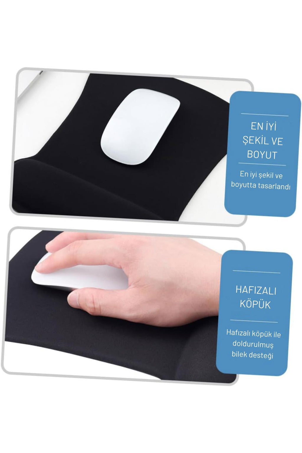 ErgoComfort bilek destekli mouse pad bilek yastığı detayı