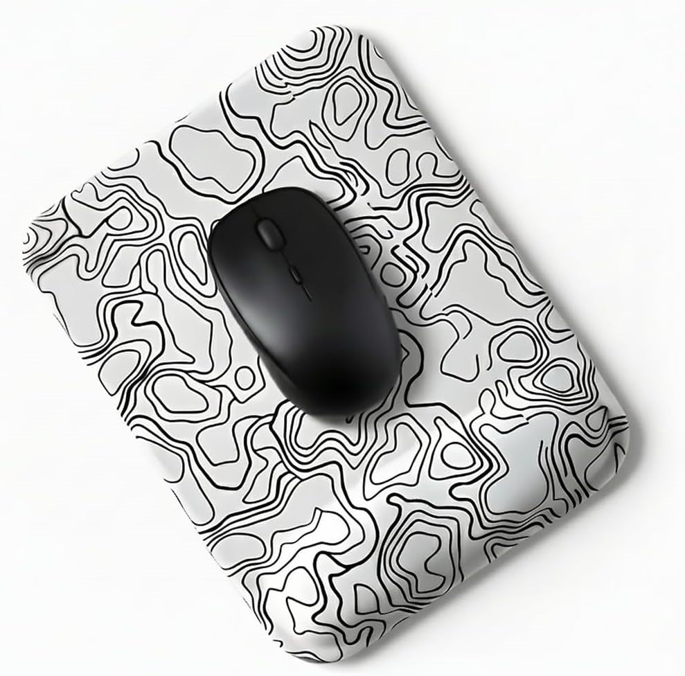 Typography kare bilek destekli mouse pad siyah