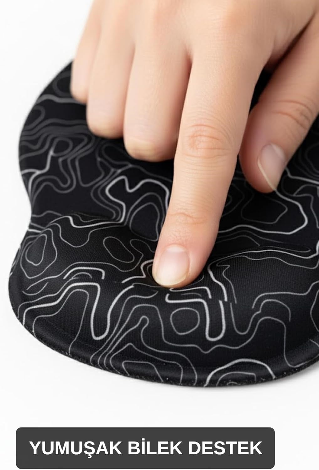 Typography bilek destekli mouse pad ölçü görseli