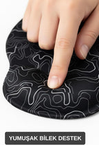 Typography bilek destekli mouse pad ölçü görseli