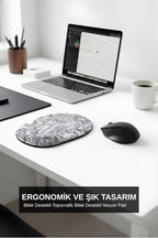 Typography bilek destekli mouse pad beyaz detay görseli