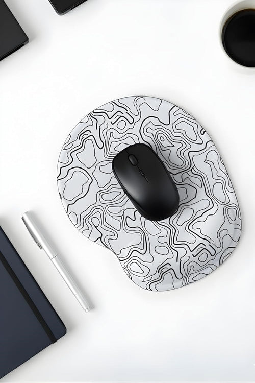 Typography bilek destekli mouse pad beyaz yakın çekim