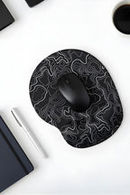 Typography bilek destekli mouse pad yakın çekim
